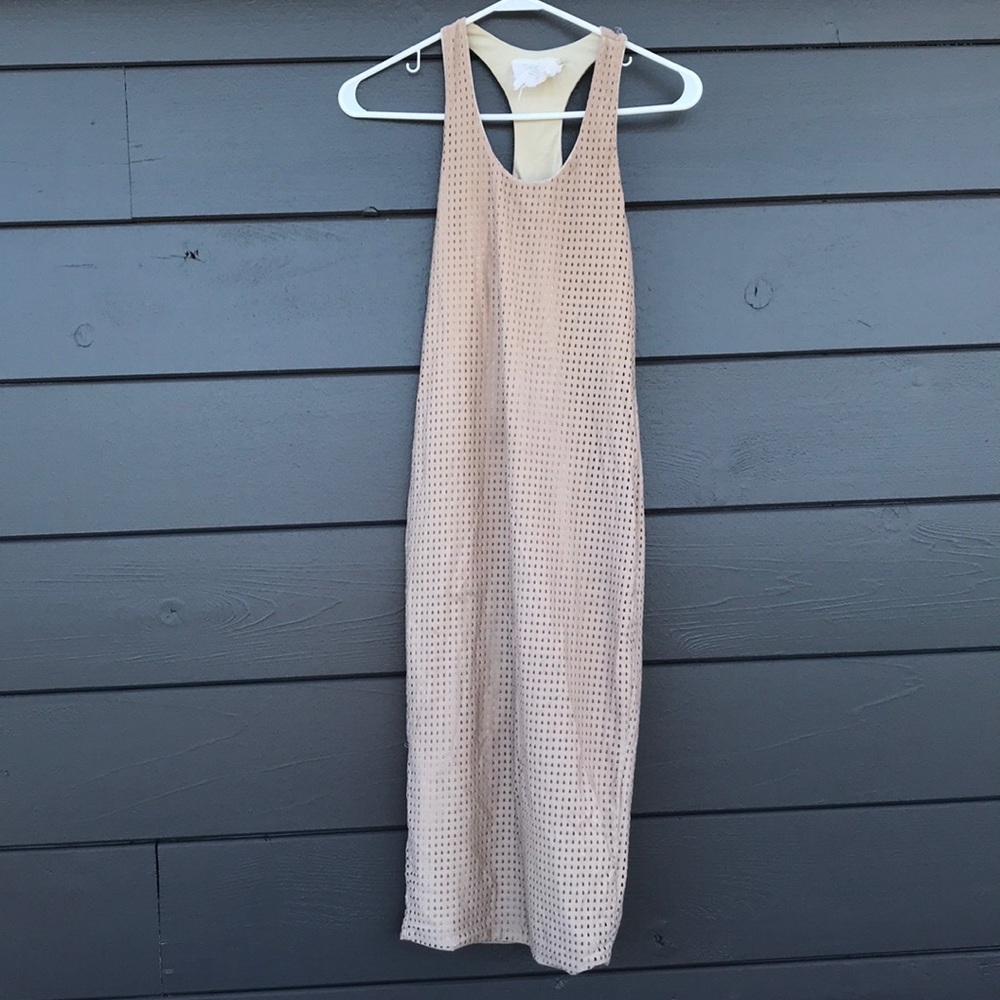 acacia swimwear Beige Nude Perforated Racerback Dress